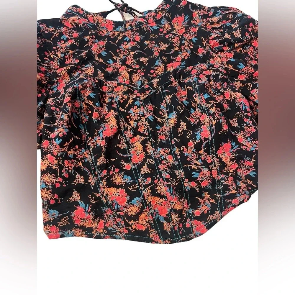 Free People XS Floral Backless Monica Crop Top OB1413377